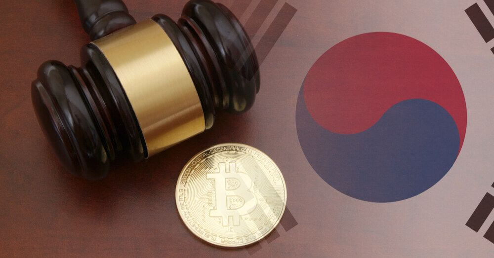 Bitcoin auf südkoreanischer Flagge