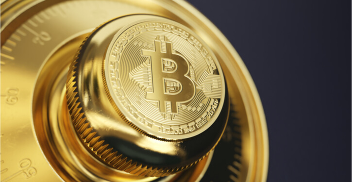Bitcoin-Sperrcode auf Bankschließfach